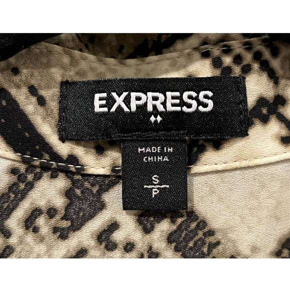 EXPRESS Snake Print V-Neck Blouse - Picture 2 of 5